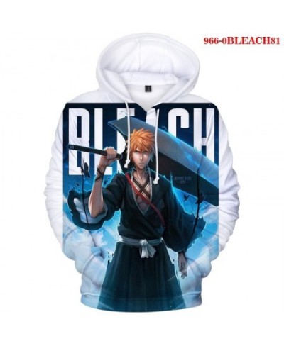 BLEACH Hooded Harajuku Sweatshirt Warm Cotton Male Casual Streetwear Men Clothing Japanese Anime Hoodie Gothic Funny Tracksui...