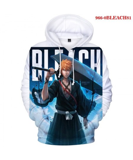 BLEACH Hooded Harajuku Sweatshirt Warm Cotton Male Casual Streetwear Men Clothing Japanese Anime Hoodie Gothic Funny Tracksui...