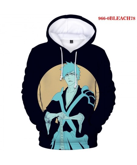 BLEACH Hooded Harajuku Sweatshirt Warm Cotton Male Casual Streetwear Men Clothing Japanese Anime Hoodie Gothic Funny Tracksui...