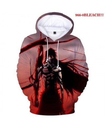 BLEACH Hooded Harajuku Sweatshirt Warm Cotton Male Casual Streetwear Men Clothing Japanese Anime Hoodie Gothic Funny Tracksui...