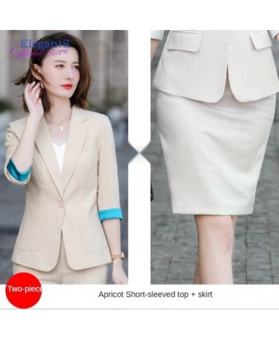 2023 Summer Office Work 2 Pieces Skirt Blazer Set Women Skirt Suits Business Lady Uniform Autumn Korean JackeT Tops Skirt $59...