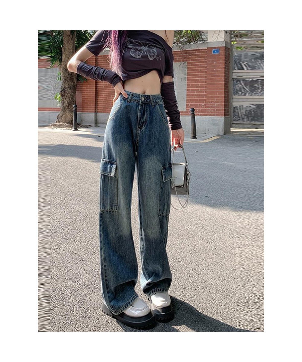 Women Fashion Baggy Pants Vintage High Waist Multi-pocket Cargo Jeans 2023 Fashion Casual Streetwear Y2k Wide Leg Denim $45.8...