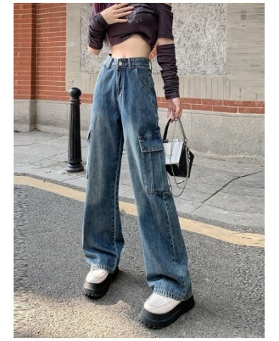 Women Fashion Baggy Pants Vintage High Waist Multi-pocket Cargo Jeans 2023 Fashion Casual Streetwear Y2k Wide Leg Denim $45.8...