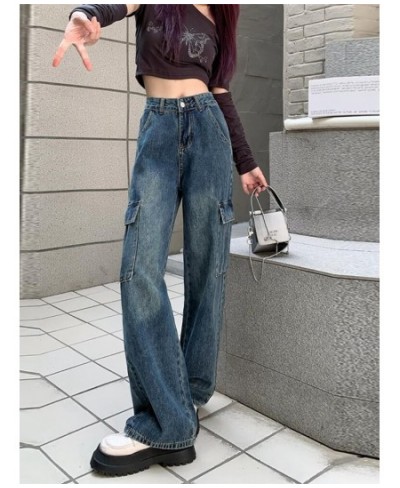 Women Fashion Baggy Pants Vintage High Waist Multi-pocket Cargo Jeans 2023 Fashion Casual Streetwear Y2k Wide Leg Denim $45.8...