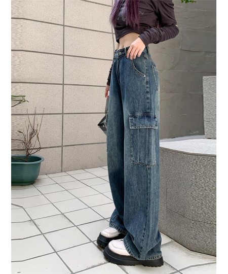 Women Fashion Baggy Pants Vintage High Waist Multi-pocket Cargo Jeans 2023 Fashion Casual Streetwear Y2k Wide Leg Denim $45.8...