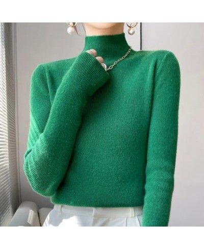 Autumn Winter Korean Fashion Femme Pullover Thick Knitted Women's Half Turtleneck sweater Long sleeve Women Warm jumper $26.7...