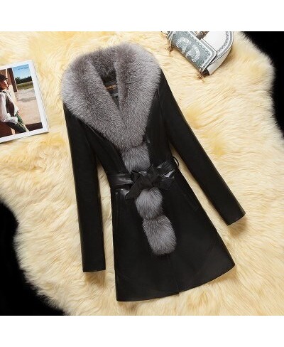 Winter Women Plus size Leather Fur Jackets Women's Overcoat Imitate Fox Wool Self-cultivation Manteau Femme Hiver Faux $72.37...