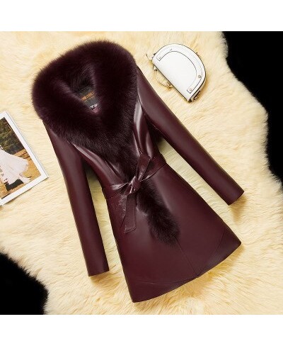 Winter Women Plus size Leather Fur Jackets Women's Overcoat Imitate Fox Wool Self-cultivation Manteau Femme Hiver Faux $72.37...