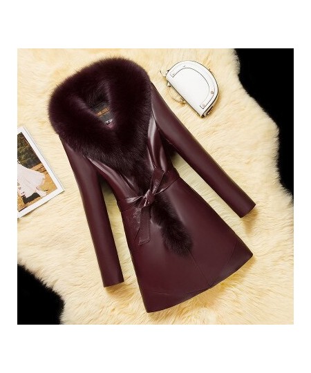 Winter Women Plus size Leather Fur Jackets Women's Overcoat Imitate Fox Wool Self-cultivation Manteau Femme Hiver Faux $72.37...