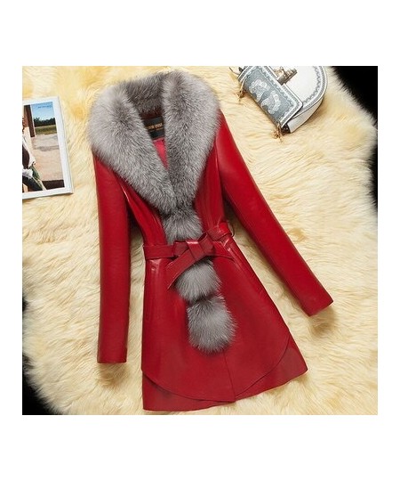 Winter Women Plus size Leather Fur Jackets Women's Overcoat Imitate Fox Wool Self-cultivation Manteau Femme Hiver Faux $72.37...