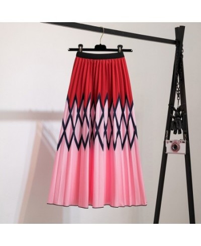 Beach Boho Print Women Skirts 2023 New Spring Summer Elegant Long Dresses High Waist Loose Casual Pleated Skirt Ladies Sundre...