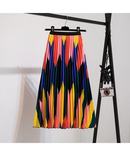 Beach Boho Print Women Skirts 2023 New Spring Summer Elegant Long Dresses High Waist Loose Casual Pleated Skirt Ladies Sundre...