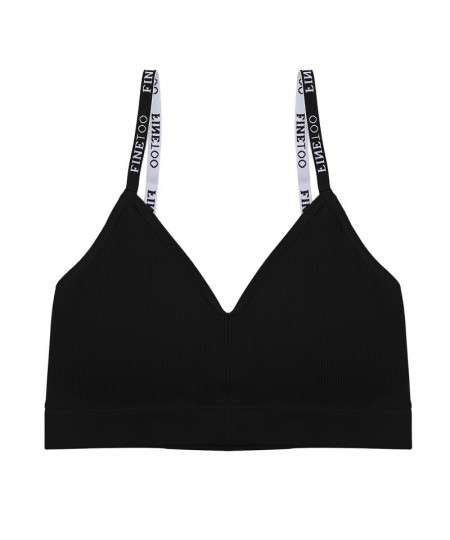 Deep V Women Tops Fashion Letter Strap Bralette Girls Padded Bras M-2XL Plus Size Female Crop Top Ladies Sexy Lingerie $13.79...