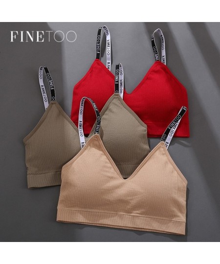 Deep V Women Tops Fashion Letter Strap Bralette Girls Padded Bras M-2XL Plus Size Female Crop Top Ladies Sexy Lingerie $13.79...