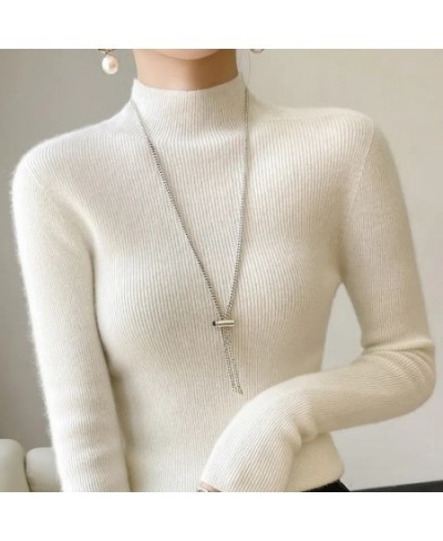 Autumn Winter Korean Fashion Femme Pullover Thick Knitted Women's Half Turtleneck sweater Long sleeve Women Warm jumper $26.7...