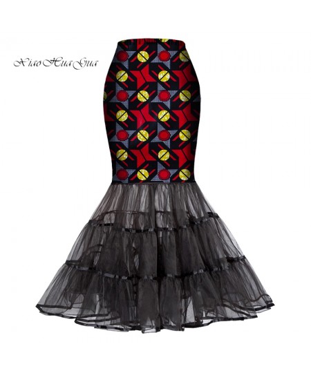 Long Skirt for Women Fashion Yarn Mermaid Skirt Dress Bazin Riche Africa Print Clothing Lady Women Skirt Plus Size WY4456 $85...