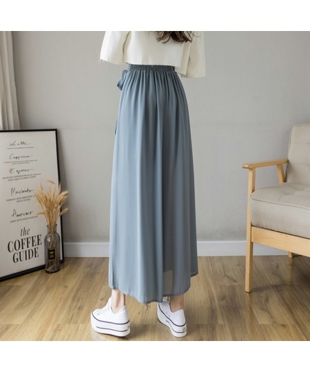 Spring Summer New Style Korean Women Pleated Chiffon Trousers High Waist Pants Hakama Casual Wide Leg Pantalones 2023 $32.78 ...