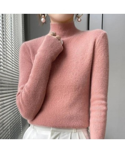 Autumn Winter Korean Fashion Femme Pullover Thick Knitted Women's Half Turtleneck sweater Long sleeve Women Warm jumper $26.7...