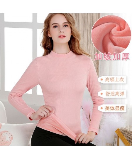 Thermal Underwear Bottoming Shirt Casual Plus Skinny Velvet Tops Winter Turtleneck Long Sleeve Thickened Warm $38.94 - Sleepw...