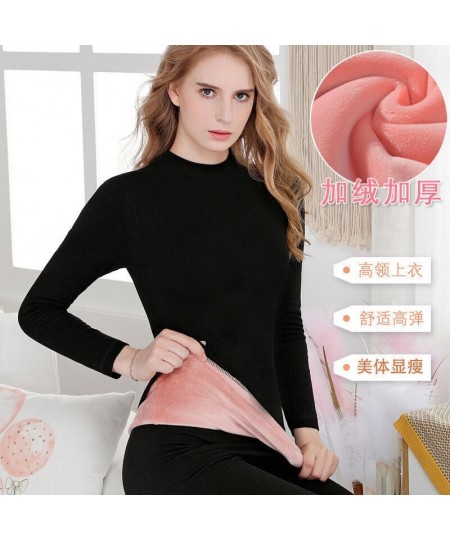 Thermal Underwear Bottoming Shirt Casual Plus Skinny Velvet Tops Winter Turtleneck Long Sleeve Thickened Warm $38.94 - Sleepw...