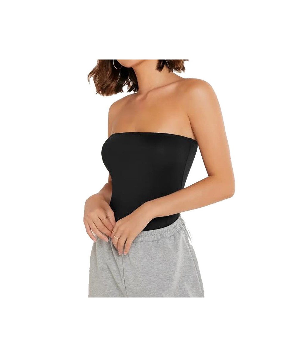 Top women's new elastic ultra-thin leisure solid strapless sleeveless fashion summer tube top women's wear $24.92 - Underwear