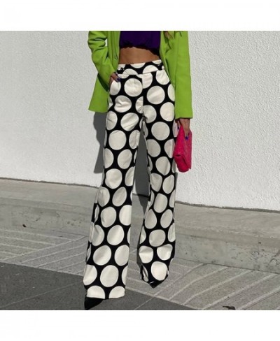 Fashion Female White Black Bottom Casual Original Contrast Color Polka-Dot Printed Wide Leg Pants for Women 2022 New $60.26 -...