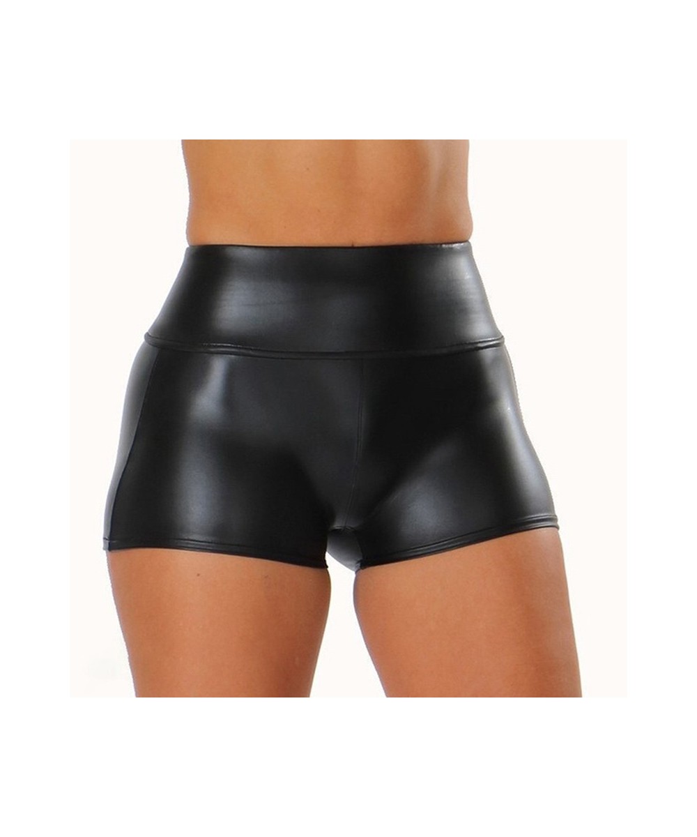 Leather Shorts Women High Waist Bodycon Push Up Black Short Joggers Sports Fitness Womens Sexy Slim Shorts Spodenki Damskie $...