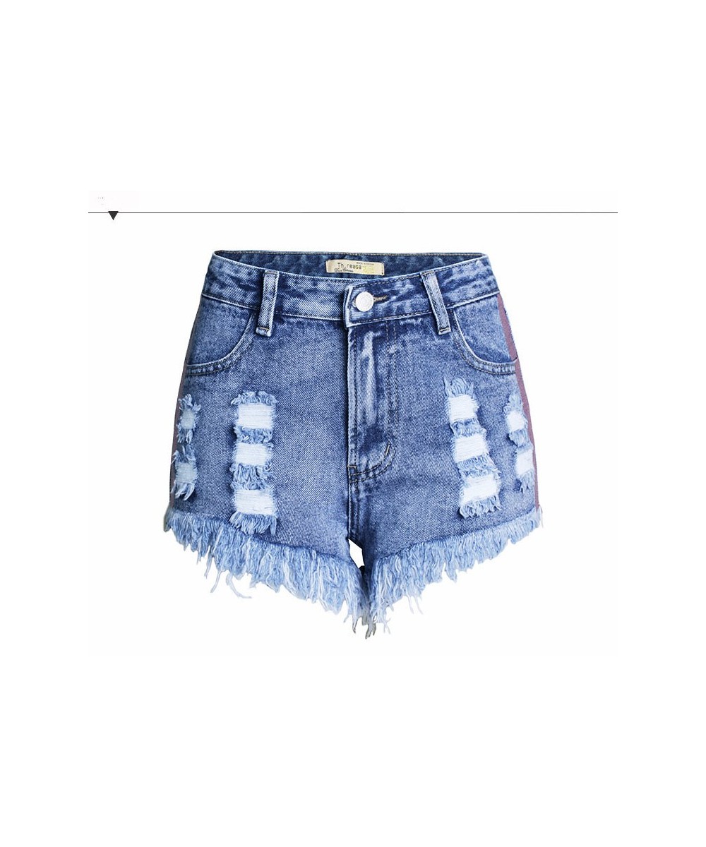 Women Girls Casual High Waist Denim Shorts Tassel Ripped Effect Hot Denim Shorts For Women KO70 $44.61 - Jeans