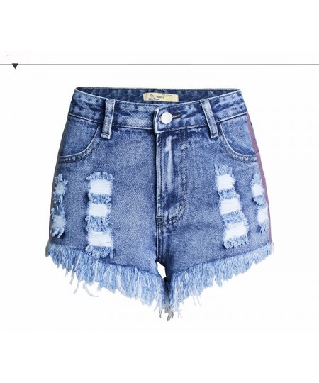 Women Girls Casual High Waist Denim Shorts Tassel Ripped Effect Hot Denim Shorts For Women KO70 $44.61 - Jeans