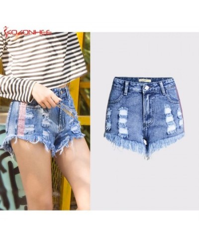 Women Girls Casual High Waist Denim Shorts Tassel Ripped Effect Hot Denim Shorts For Women KO70 $44.61 - Jeans