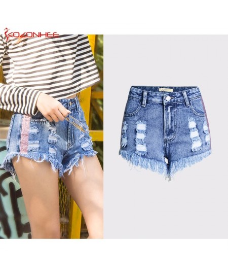 Women Girls Casual High Waist Denim Shorts Tassel Ripped Effect Hot Denim Shorts For Women KO70 $44.61 - Jeans