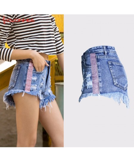 Women Girls Casual High Waist Denim Shorts Tassel Ripped Effect Hot Denim Shorts For Women KO70 $44.61 - Jeans