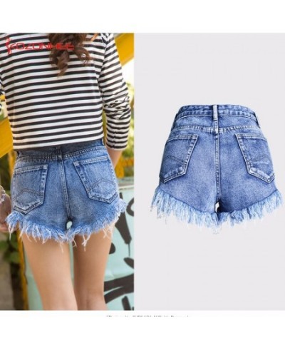 Women Girls Casual High Waist Denim Shorts Tassel Ripped Effect Hot Denim Shorts For Women KO70 $44.61 - Jeans