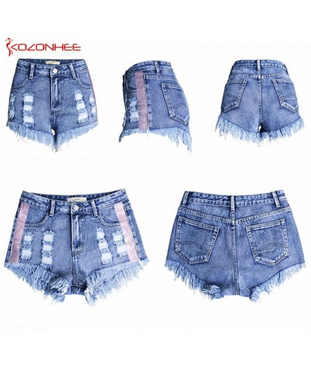 Women Girls Casual High Waist Denim Shorts Tassel Ripped Effect Hot Denim Shorts For Women KO70 $44.61 - Jeans