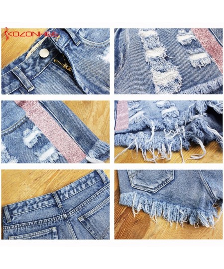 Women Girls Casual High Waist Denim Shorts Tassel Ripped Effect Hot Denim Shorts For Women KO70 $44.61 - Jeans