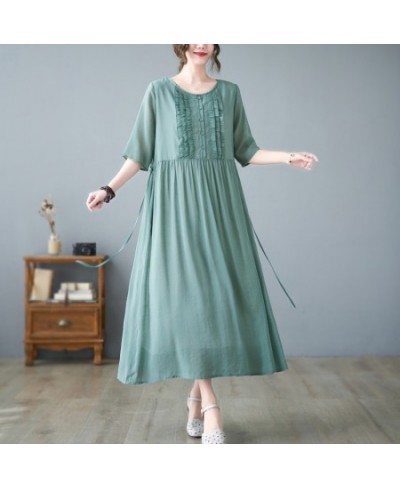 Ruffled Cotton And Linen Summer Dresses Woman 2022 Female White Loose Casual Long Dress Pocket Lace-Up Maxi Dress Women Robe ...