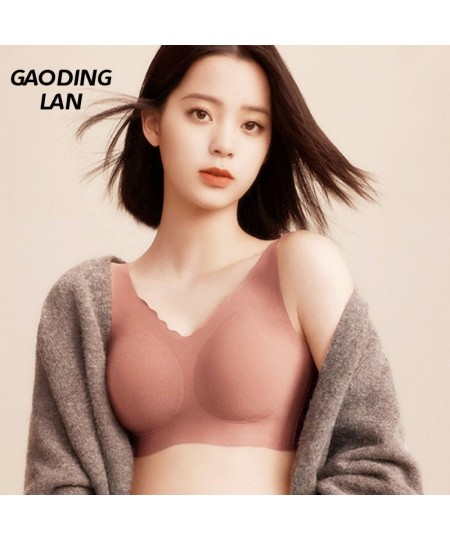 40-90KG Women Push Up Thin Ice Silk Bra Gathered Anti Sagging Rimless Bras Female Solid Color Full Cup Sporty Sexy Bra $22.55...