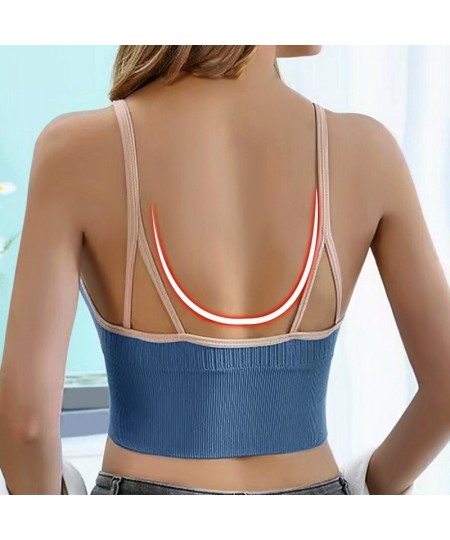 Top Top Seamless Up Crop Back Bra Camisoles Women's Sexy Tops Sports Front Sports V-neck Tube Push Lingerie Beauty Zipper Tan...