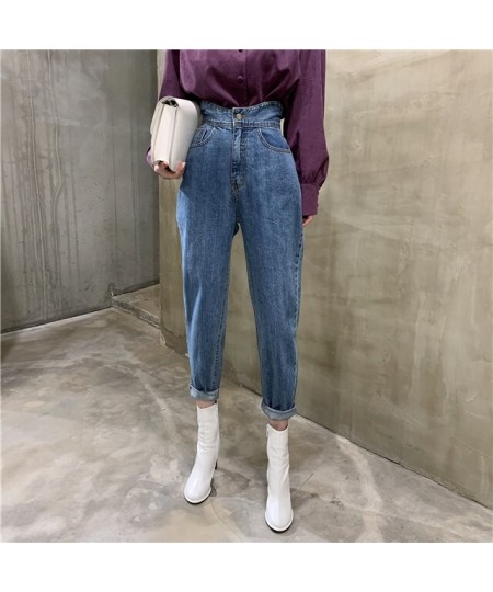 Loose Straight Denim Trousers Button Chic Pants 2023 New Vintage Women's High Waist Jeans Pants Blue Streetwear Female Pocket...