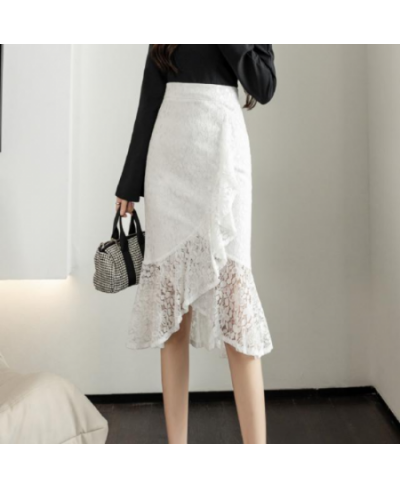 2022 Autumn Business Mid-Length Hip Skirt Women Summer irregular High Waist Slim Fit Lace Fishtail Skirt Women 2XL $43.06 - S...