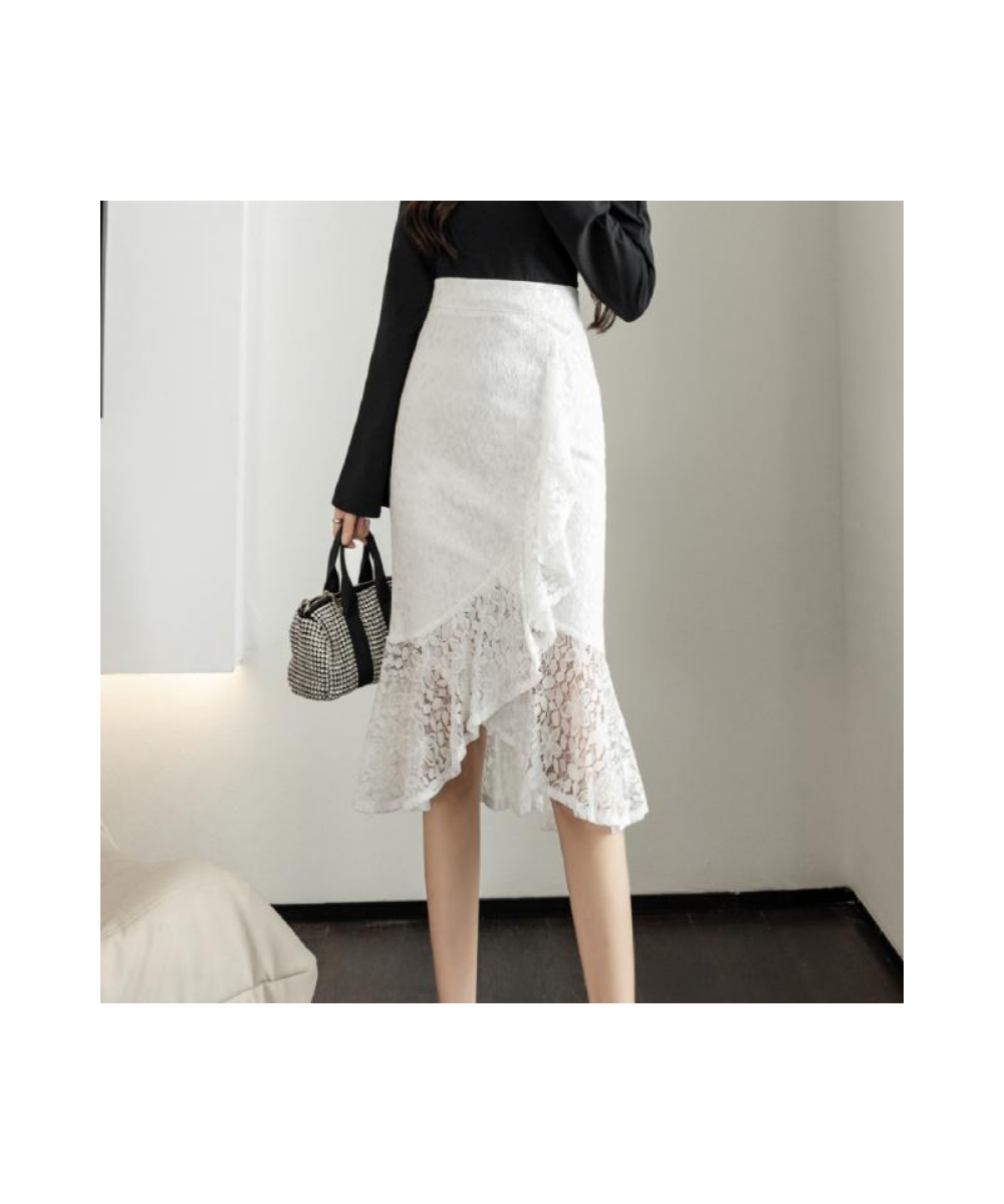 2022 Autumn Business Mid-Length Hip Skirt Women Summer irregular High Waist Slim Fit Lace Fishtail Skirt Women 2XL $43.06 - S...