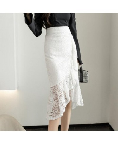 2022 Autumn Business Mid-Length Hip Skirt Women Summer irregular High Waist Slim Fit Lace Fishtail Skirt Women 2XL $43.06 - S...