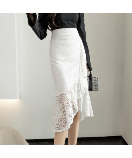 2022 Autumn Business Mid-Length Hip Skirt Women Summer irregular High Waist Slim Fit Lace Fishtail Skirt Women 2XL $43.06 - S...