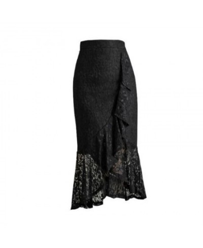 2022 Autumn Business Mid-Length Hip Skirt Women Summer irregular High Waist Slim Fit Lace Fishtail Skirt Women 2XL $43.06 - S...