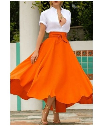 2023 New Fashion Women's Pleated Maxi Skirts Lady Elegant Evening Party High Waist A-Line Skirt Plus Size $34.03 - Skirts