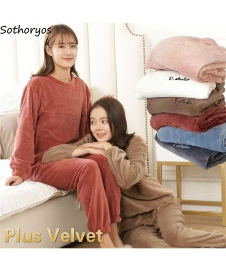 Sleep Bottoms Women Flannel Leisure Warm Soft Couples Comfortable Womens Winter Pajama Pants Korean Style Students Homewear $...