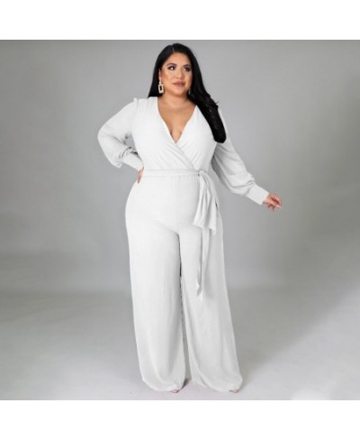 Fashion Plus Size Women's Suit Temperament Loose Straight Solid Color BeltJumpsuit New 2022 Women's Suit $61.31 - Plus Size C...