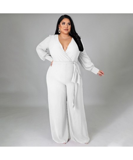 Fashion Plus Size Women's Suit Temperament Loose Straight Solid Color BeltJumpsuit New 2022 Women's Suit $61.31 - Plus Size C...