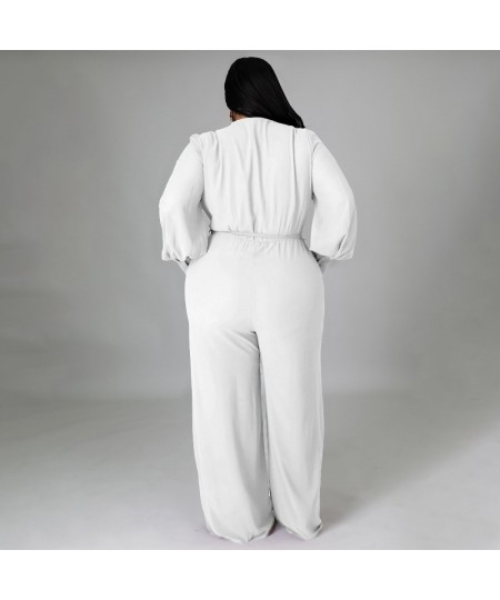 Fashion Plus Size Women's Suit Temperament Loose Straight Solid Color BeltJumpsuit New 2022 Women's Suit $61.31 - Plus Size C...