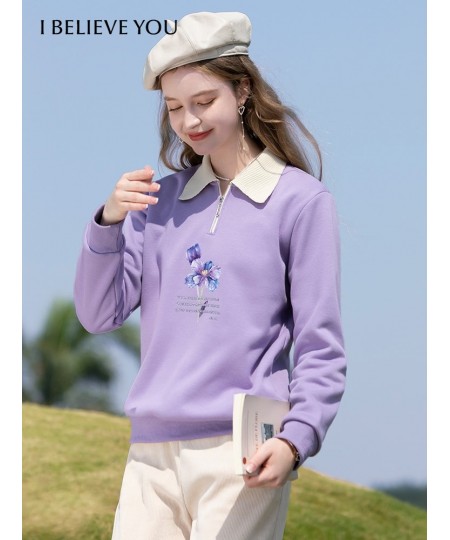 Polo Collar Hoodie Women Clothing 2023 Spring Elegant Pullover Sweatshirts Long Sleeves Printed Clothes 2224194843 $60.70 - P...